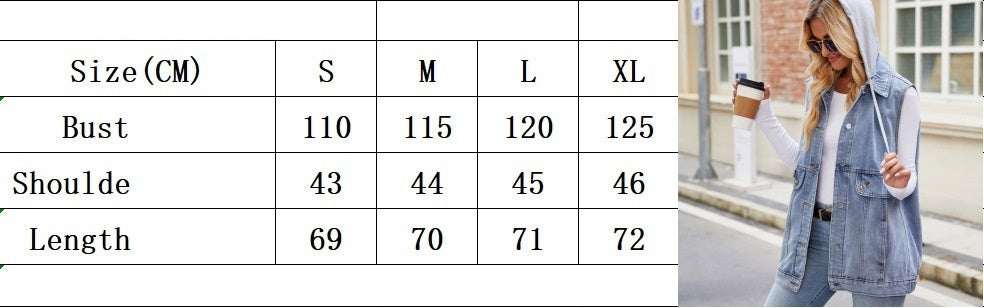 Veste denim sans manche Casual trendy shop