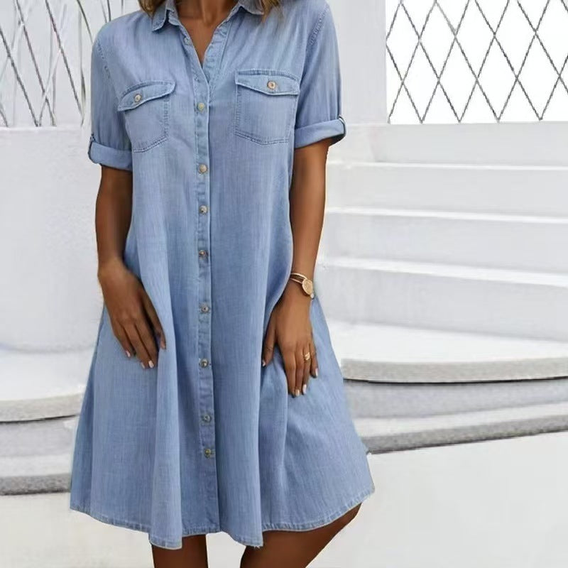 Robe chemise denim fashion Ma boutique