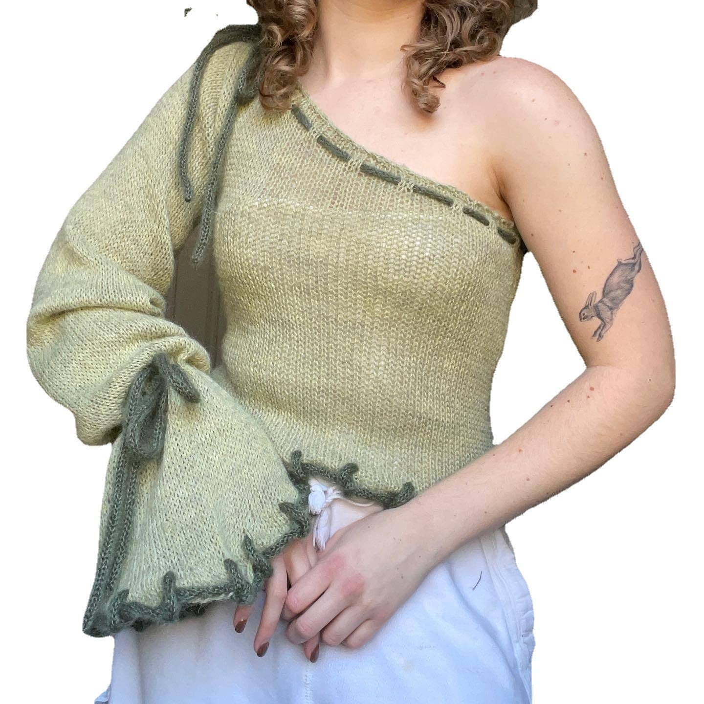 Top one Shoulder en acrylic Casual trendy shop