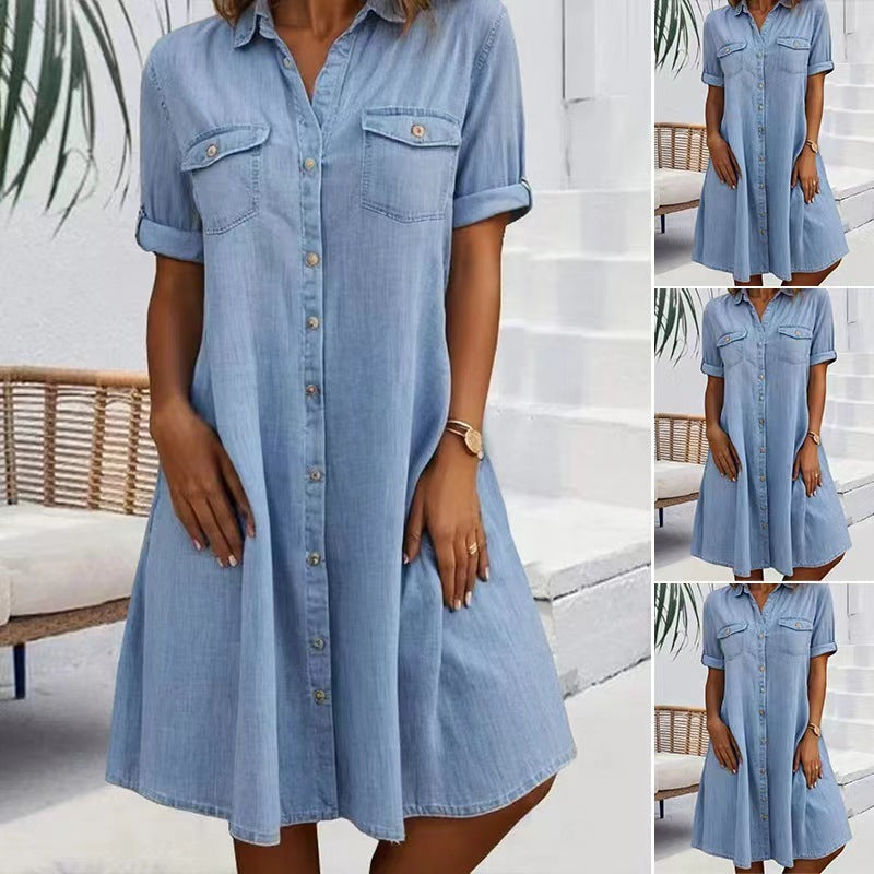 Robe chemise denim fashion Ma boutique