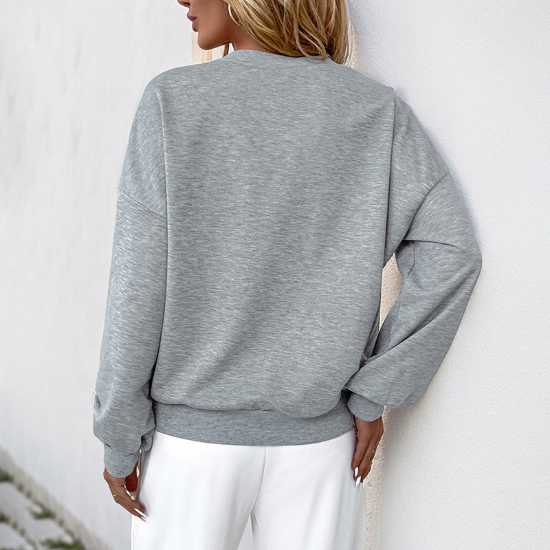 Pull gris avec perles Casual trendy shop