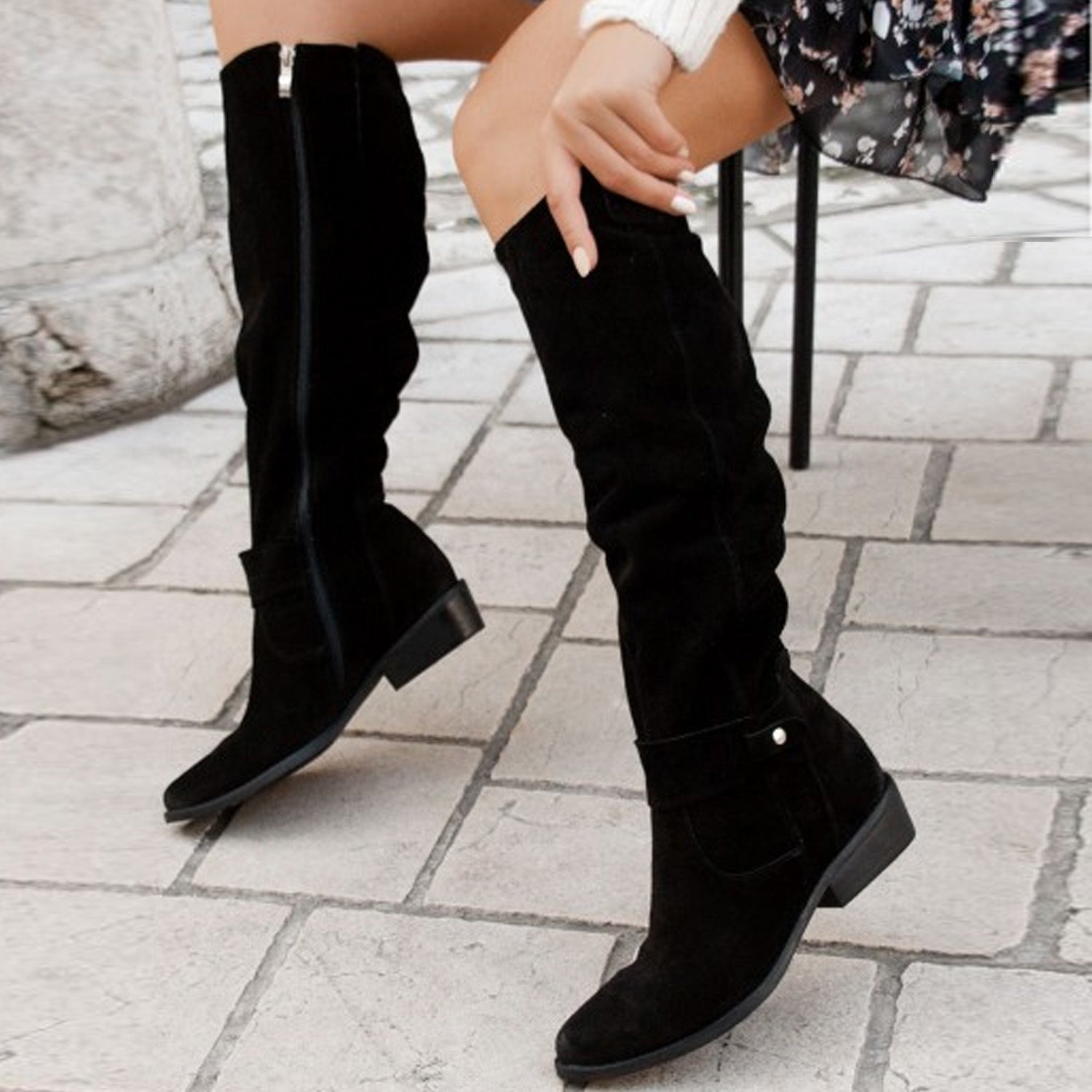 Bottes plattes d’hivers  et automne Casual trendy shop