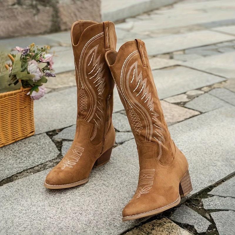Bottes de cow-boy brodées pour femmes Casual trendy shop