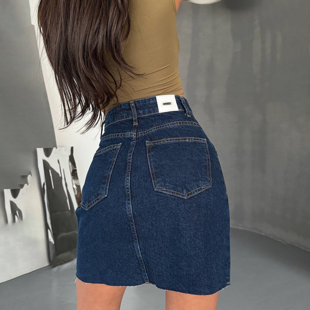 Jupe en denim zippée Casual trendy shop