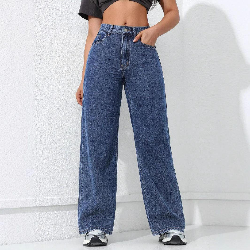 Jeans droit bas large