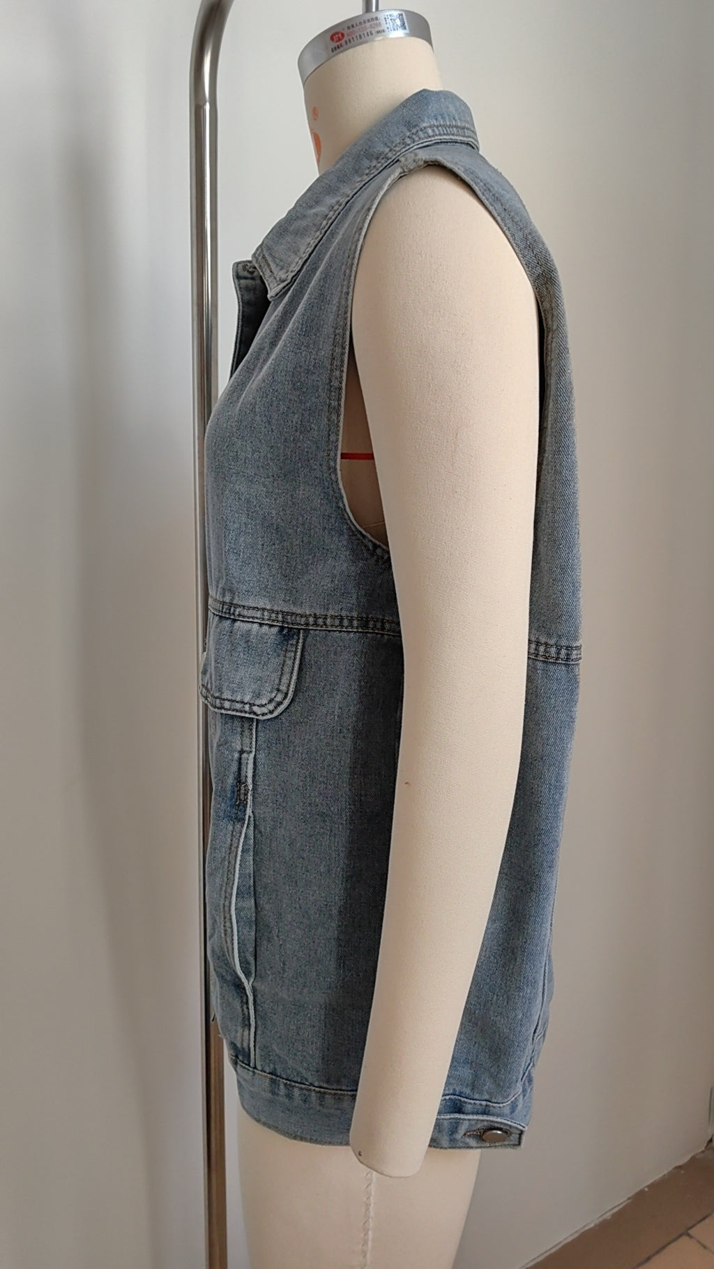 Veste denim sans manche
