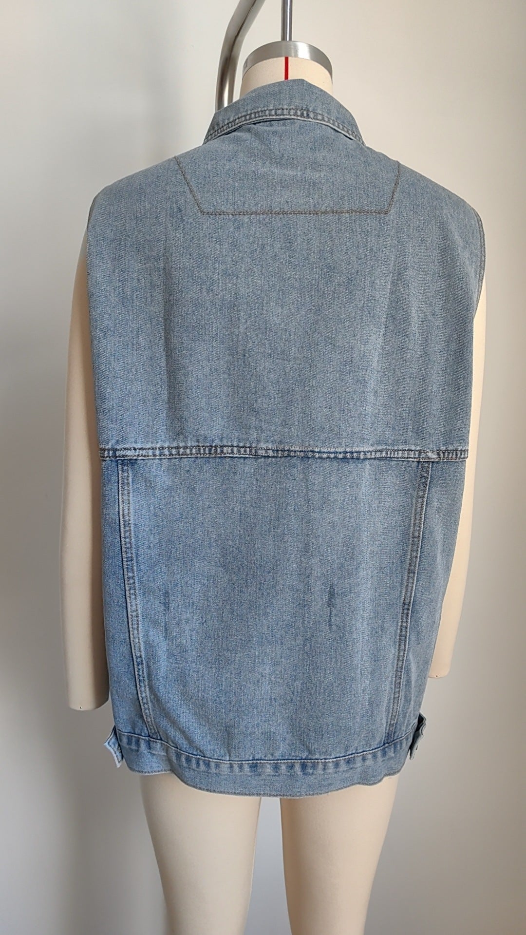 Veste denim sans manche
