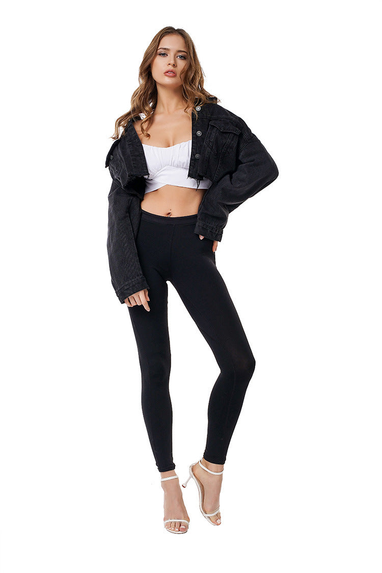 Veste courte jeans effilochée pour femme