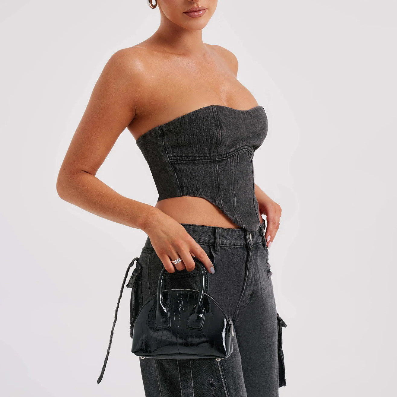Ensemble top ,pantalon cargo en jeans