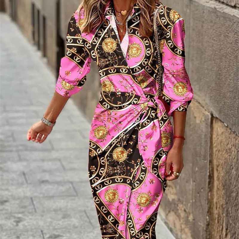 Robe porte-feuille imprimée karine