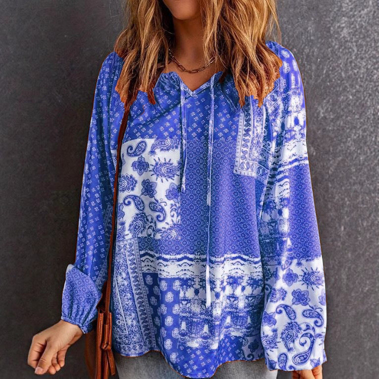 Blouse longue manche imprimée
