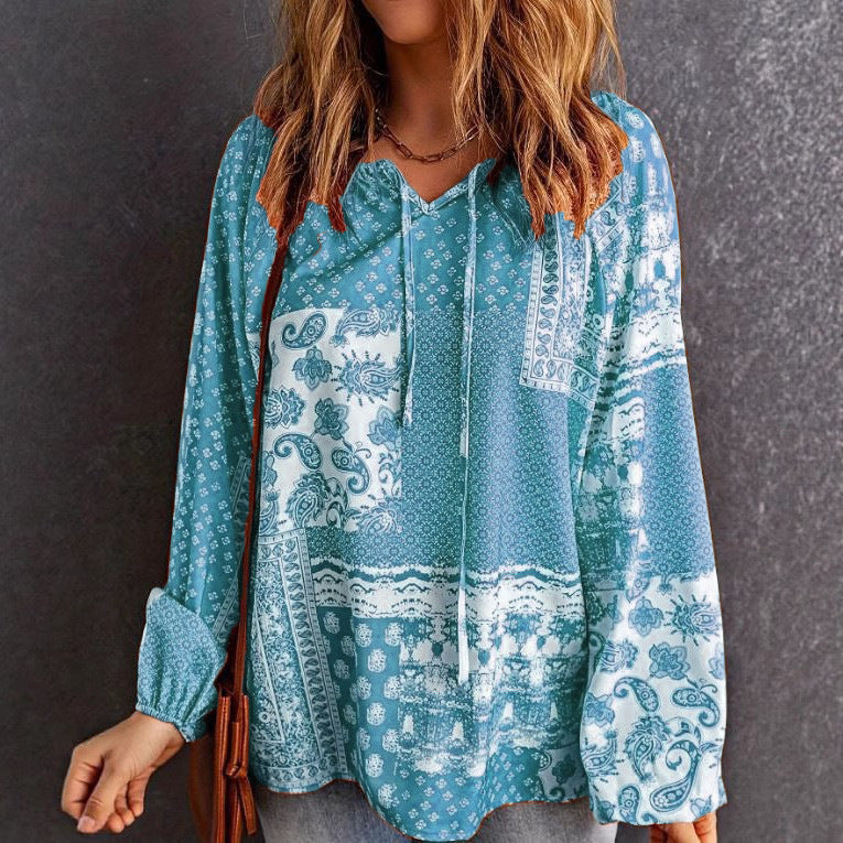 Blouse longue manche imprimée