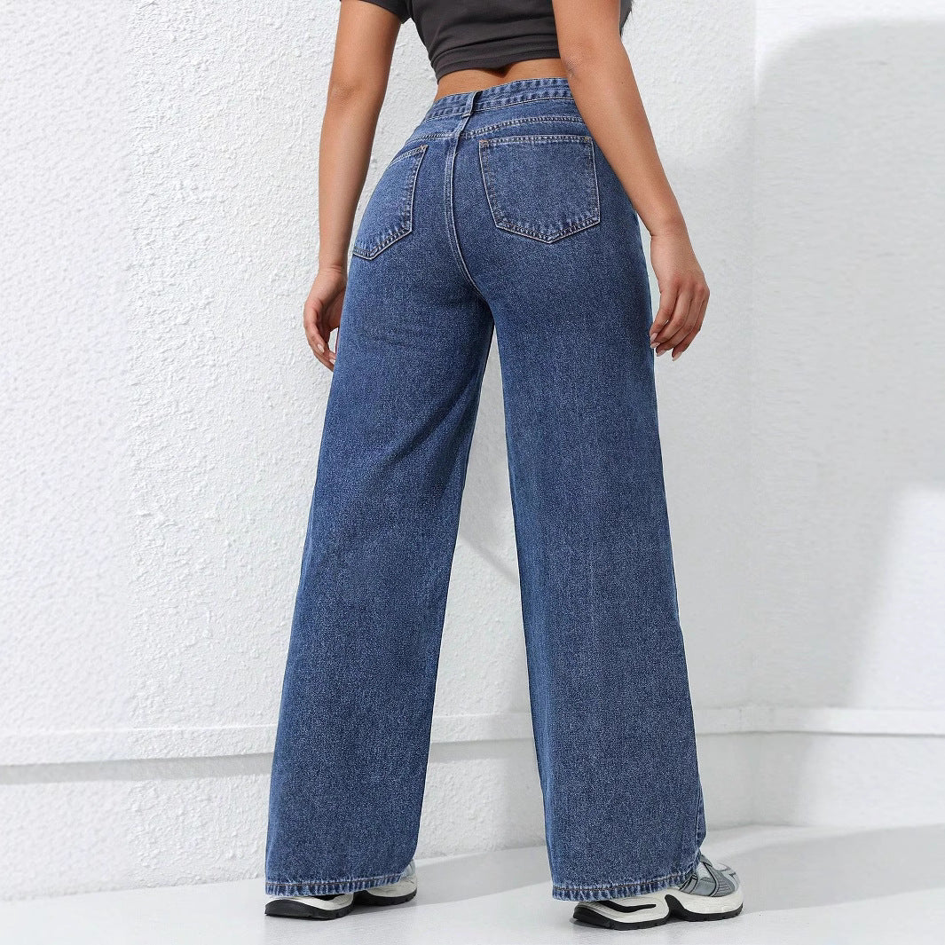 Jeans droit bas large