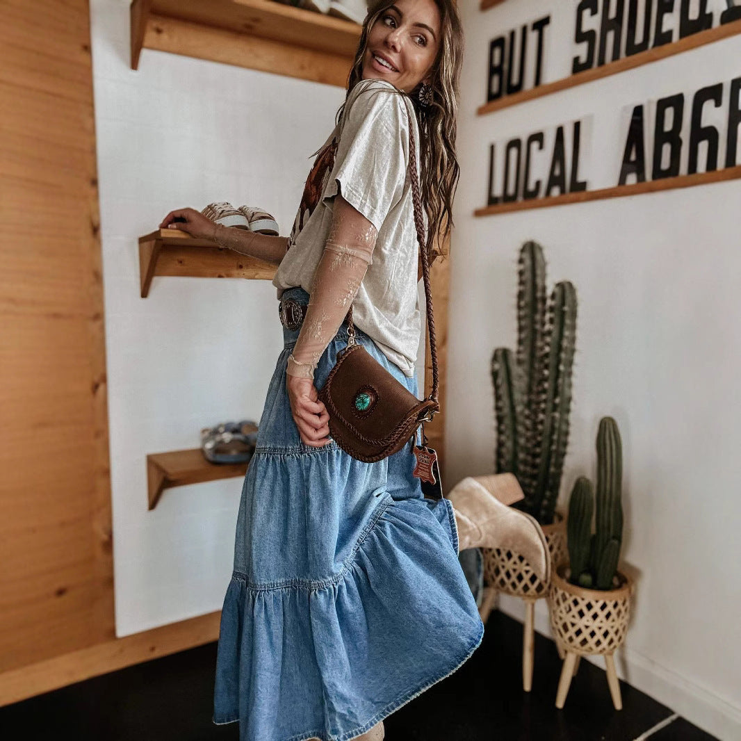 Jupe bohème denim