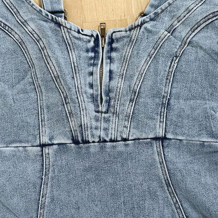 Robe denim fendue