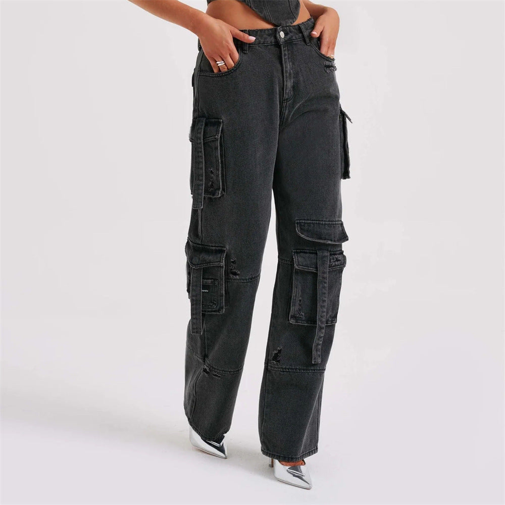 Ensemble top ,pantalon cargo en jeans