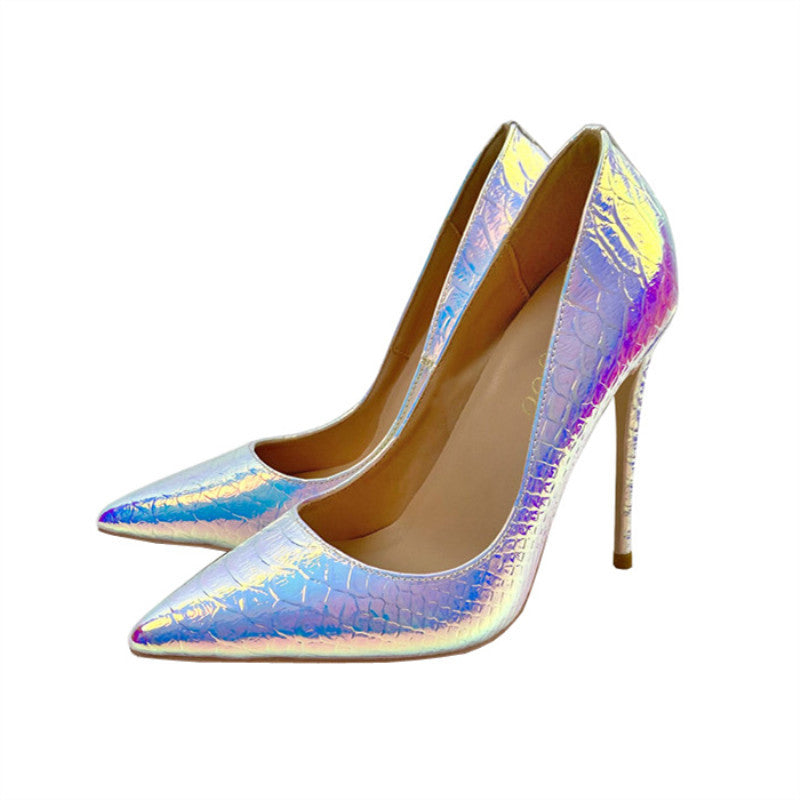 Escarpins métallisé aspect python Casual trendy shop