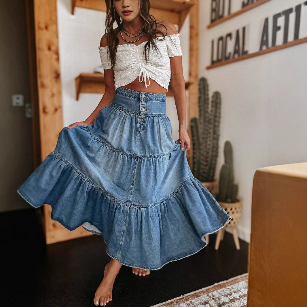 Jupe bohème denim