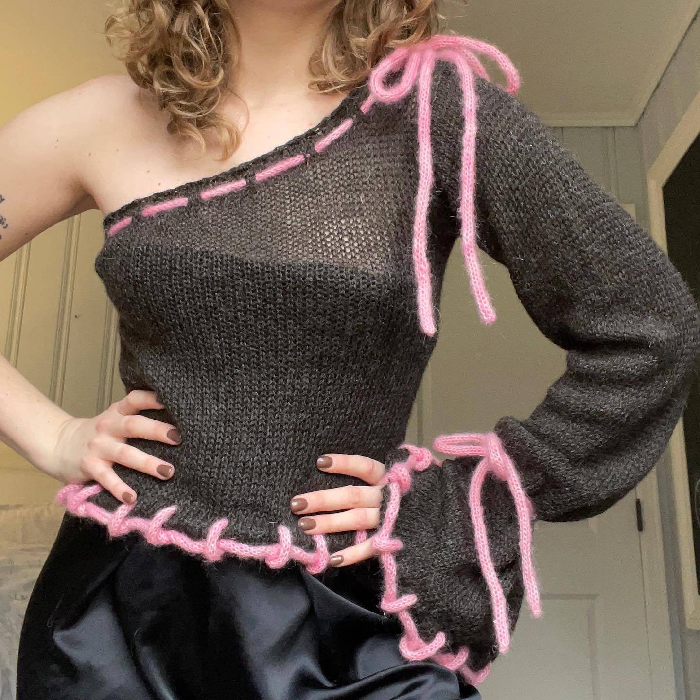 Top one Shoulder en acrylic Casual trendy shop