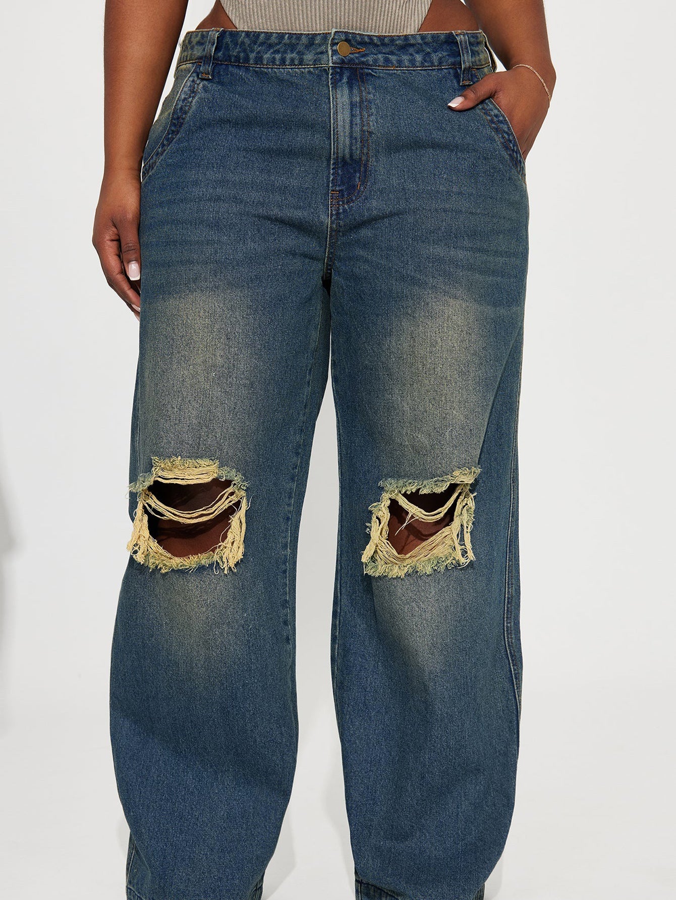 Jeans droit déchiré