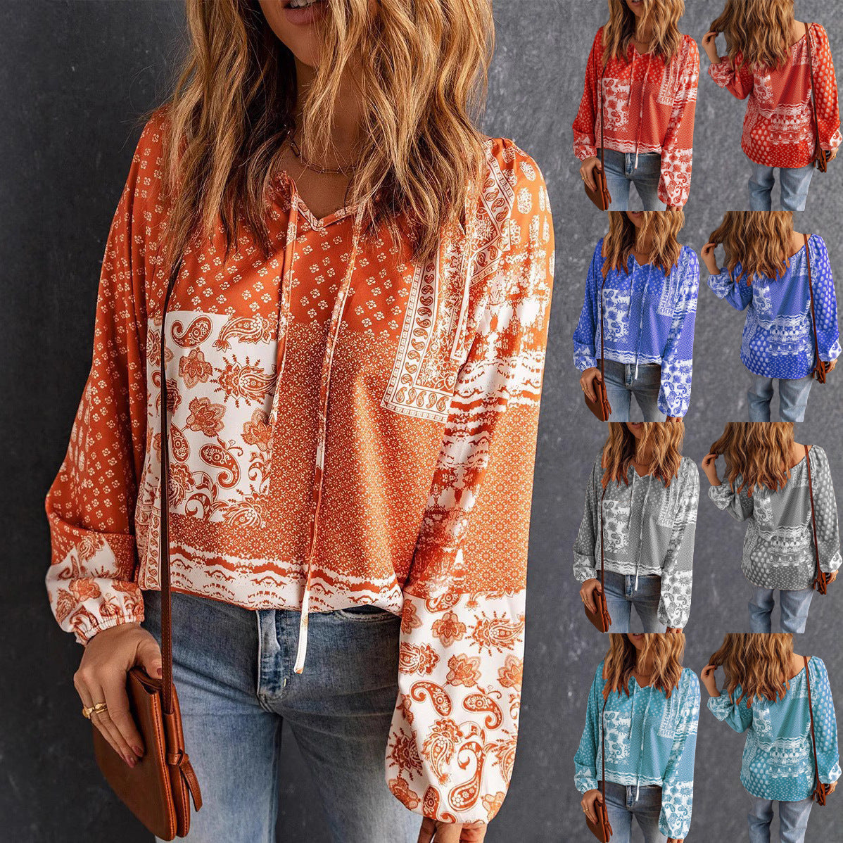 Blouse longue manche imprimée