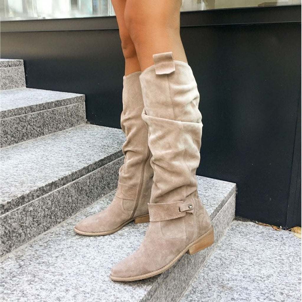 Bottes plattes d’hivers  et automne Casual trendy shop